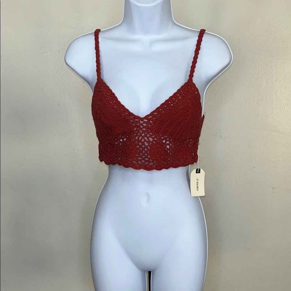 Forever 21 Rust Crochet Bralette Crop Top